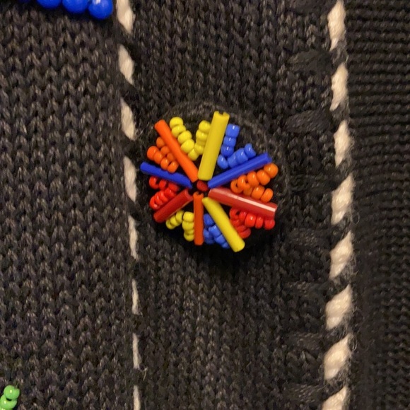 Victoria Jones  Woman Vintage Native American Inspired Beaded Cardigan 4188 - Picture 3 of 10